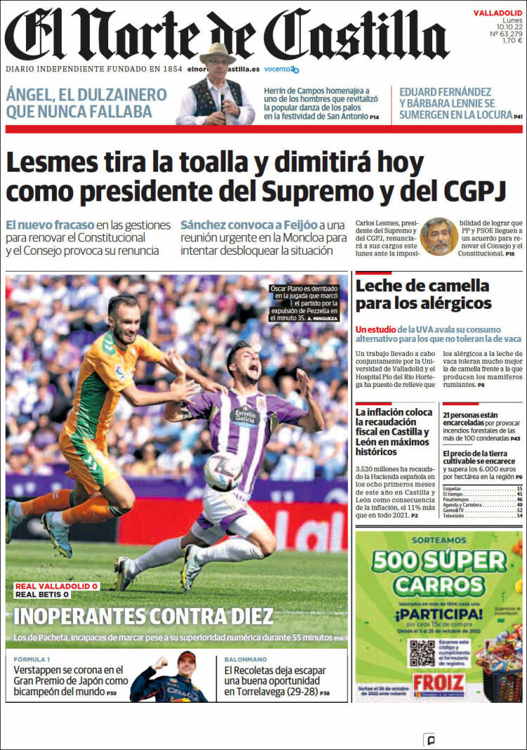 Portada de Norte de Castilla - Valladolid (Espa&ntilde;a)