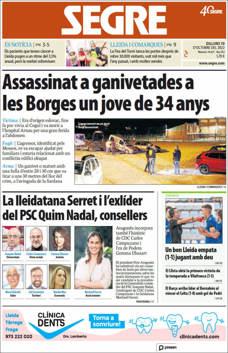 Portada de Segre (Espa&ntilde;a)