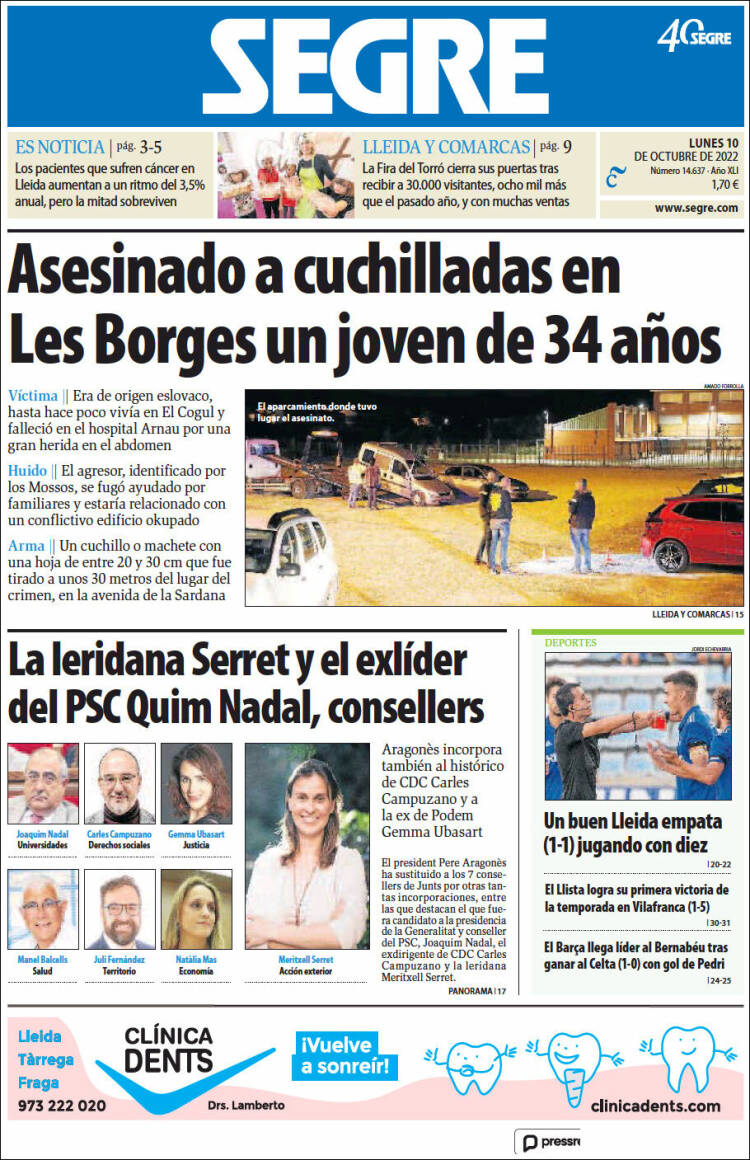 Portada de Segre  (Espa&ntilde;a)
