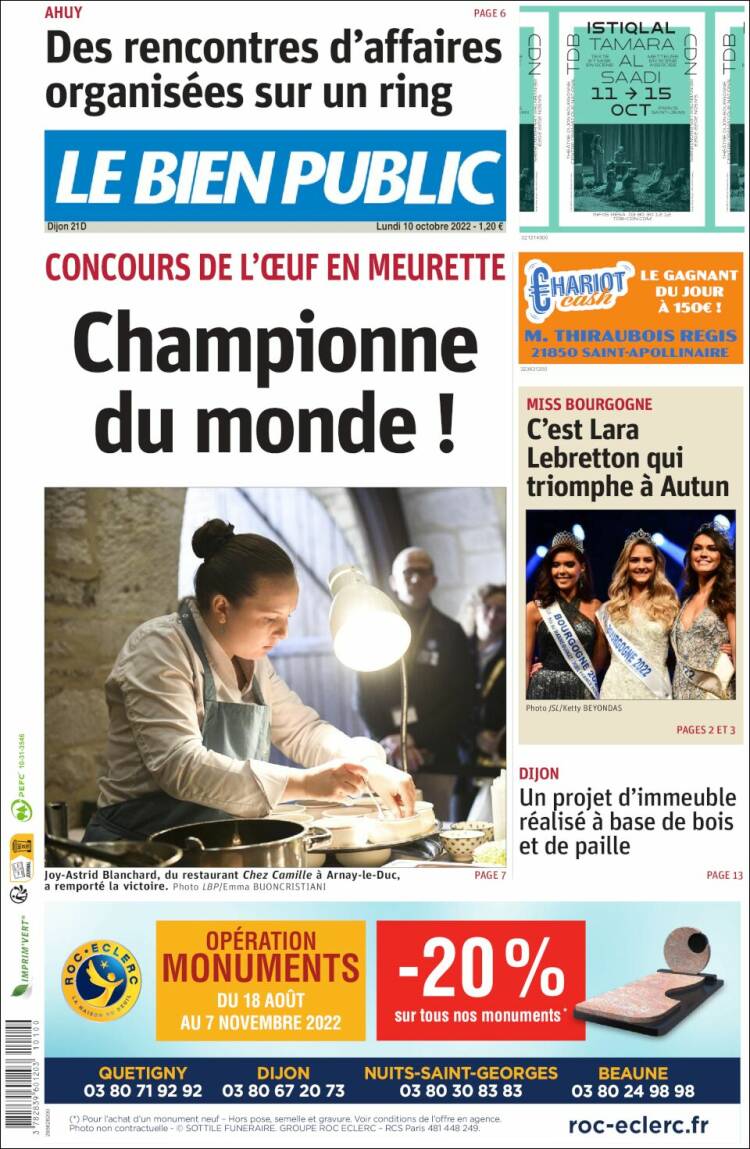 Portada de Le Bien Public (France)
