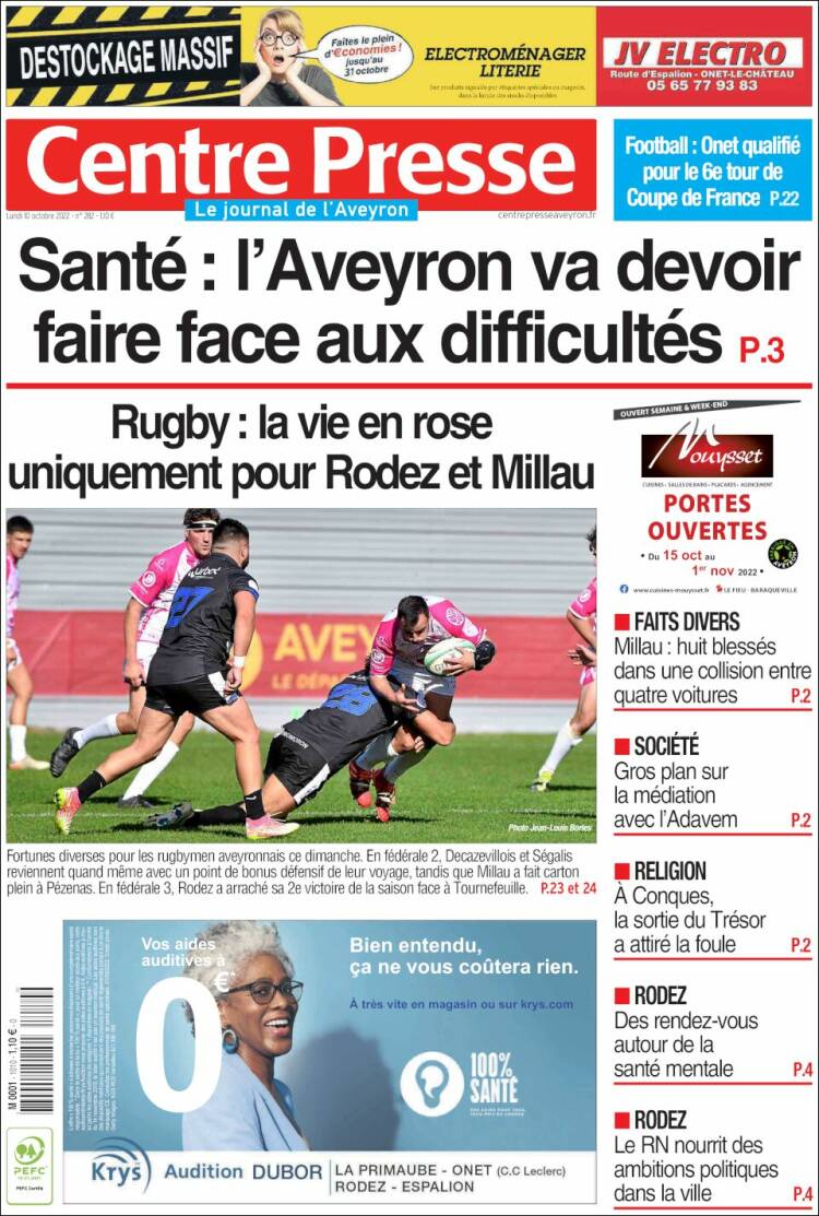 Portada de Centre Presse (France)