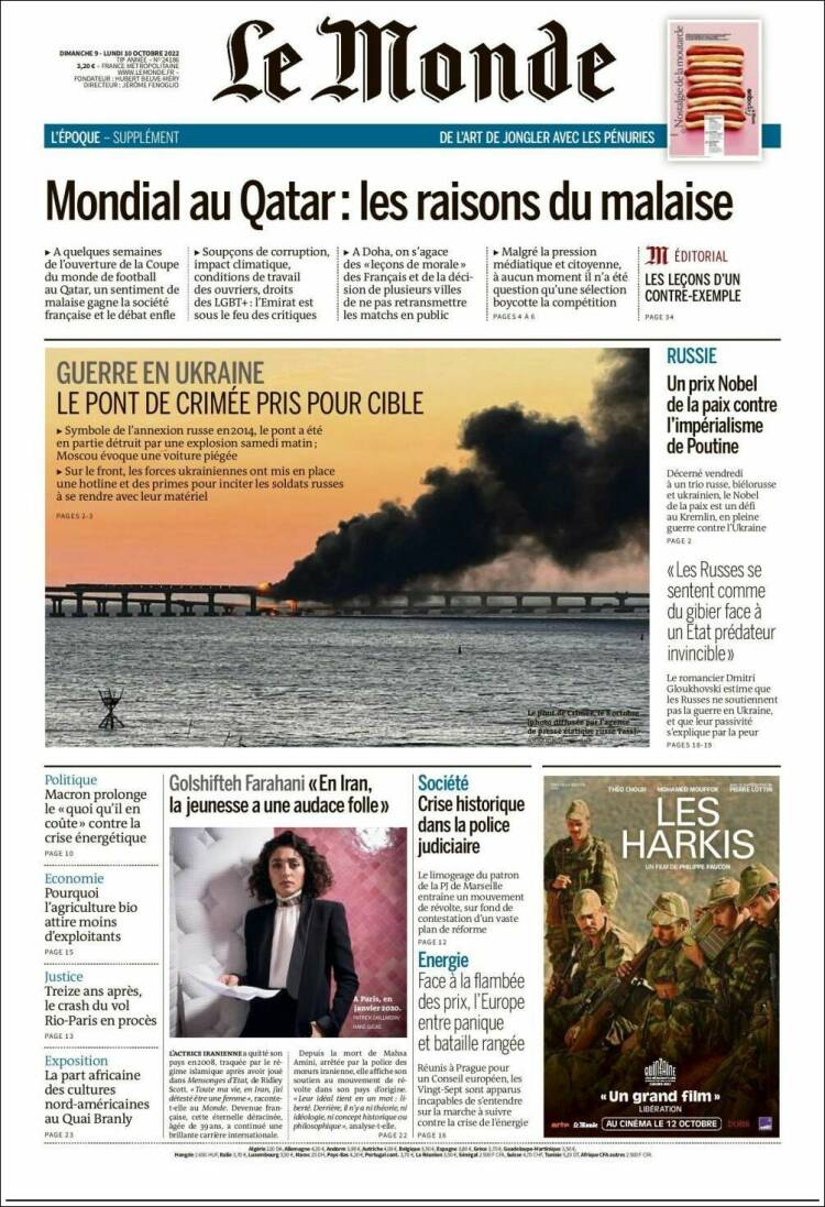 Portada de Le Monde (France)