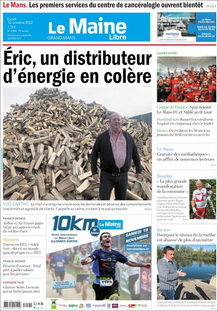 Portada de Le Maine Libre (France)