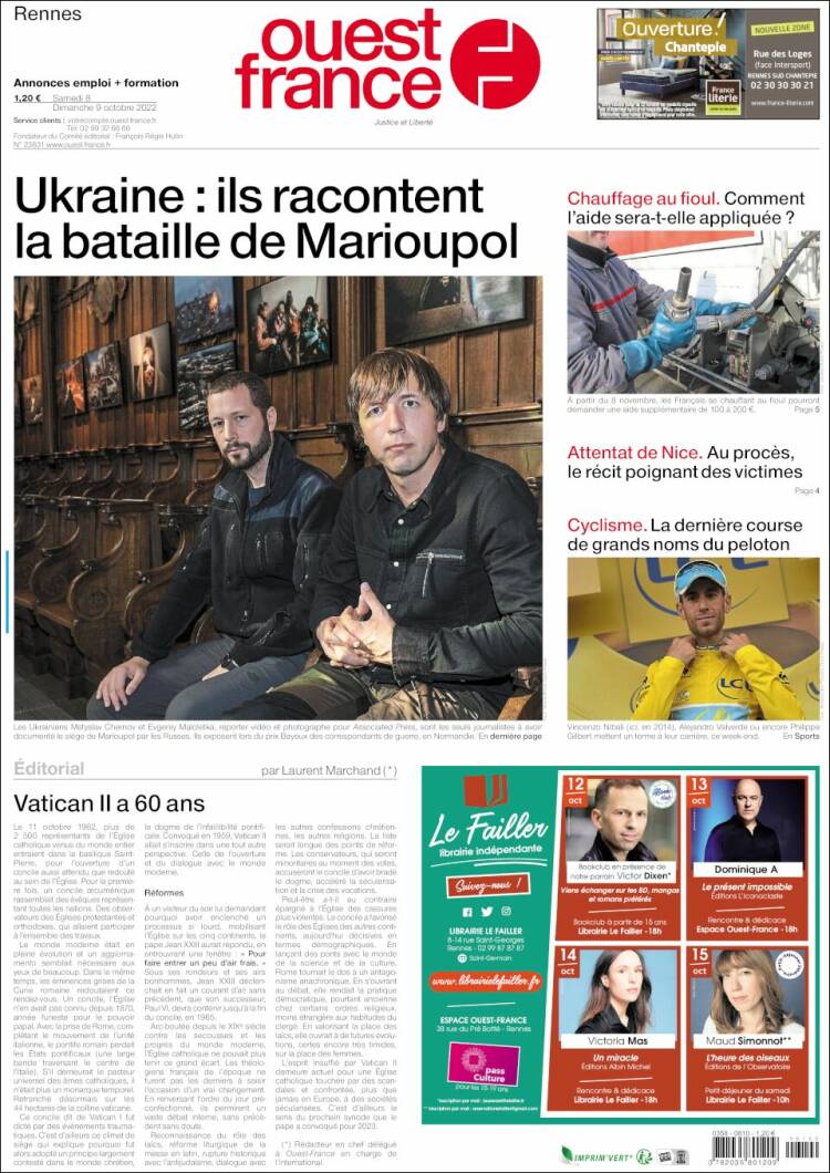 Portada de Ouest France (France)