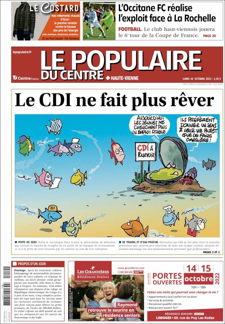 Portada de Le Populaire du Centre (France)