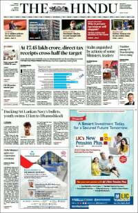 Portada de The Hindu (India)