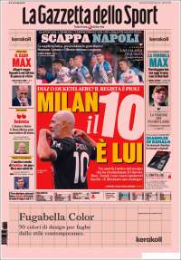 Portada de La Gazzetta dello Sport (Italia)