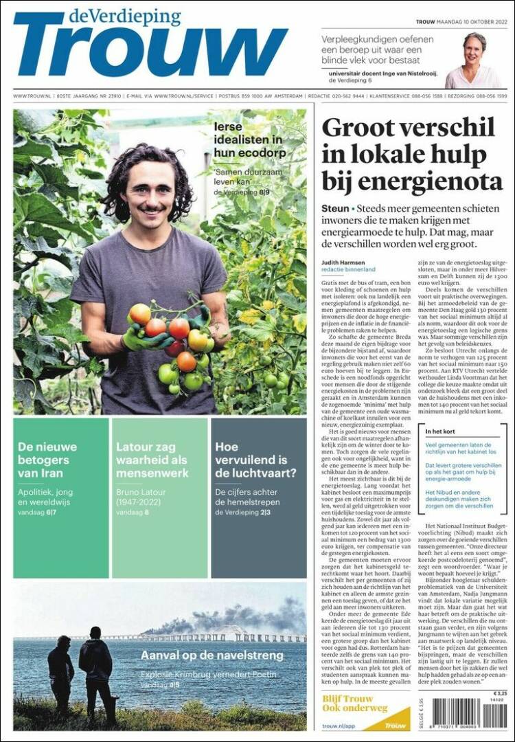 Portada de Trouw (Pa&iacute;ses Bajos)