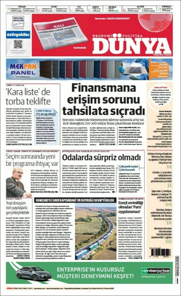 Portada de Dünya (Turqu&iacute;a)