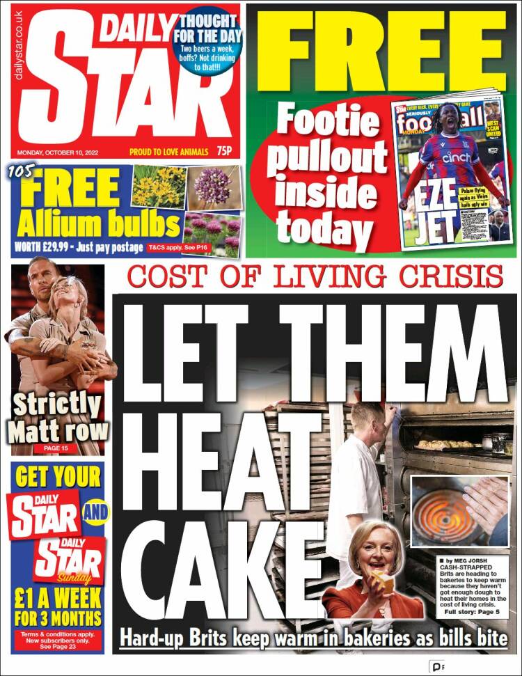 Portada de Daily Star (Reino Unido)