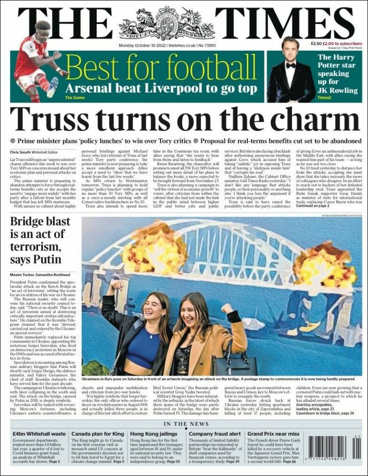 Portada de The Times (Reino Unido)