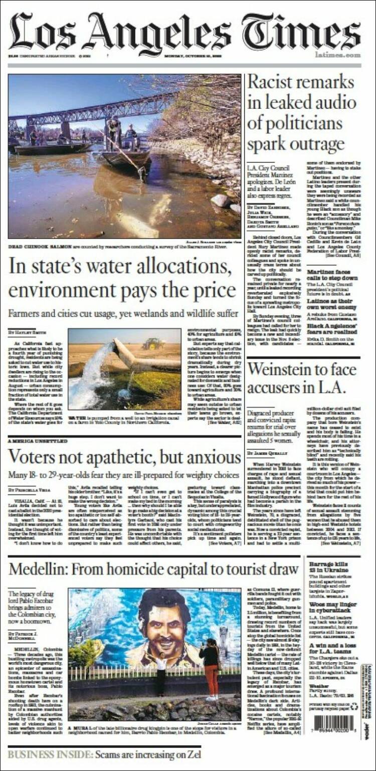 Portada de Los Angeles Times (USA)