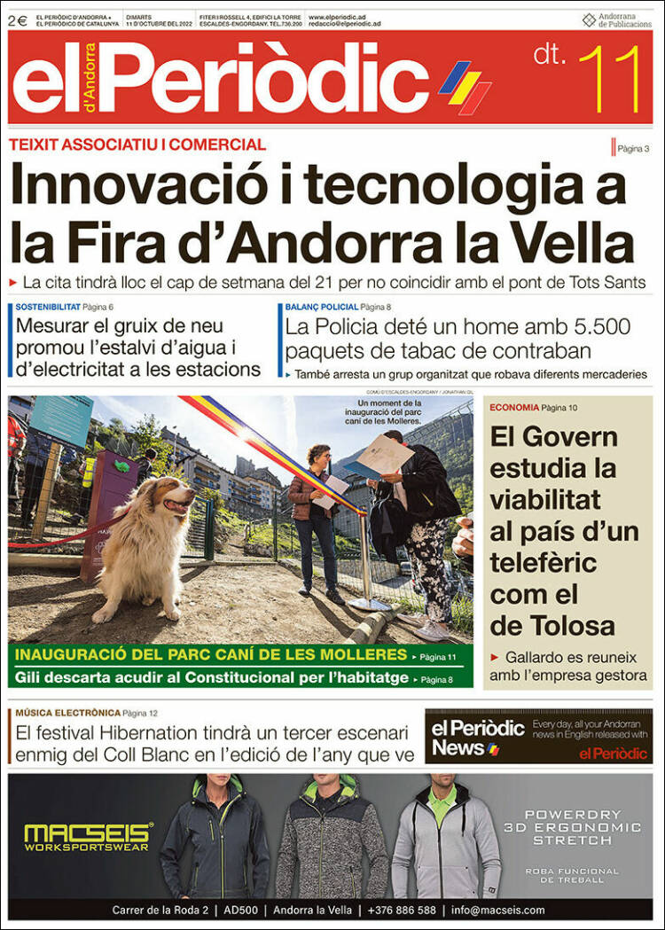 Portada de El Periòdic d'Andorra (Andorra)