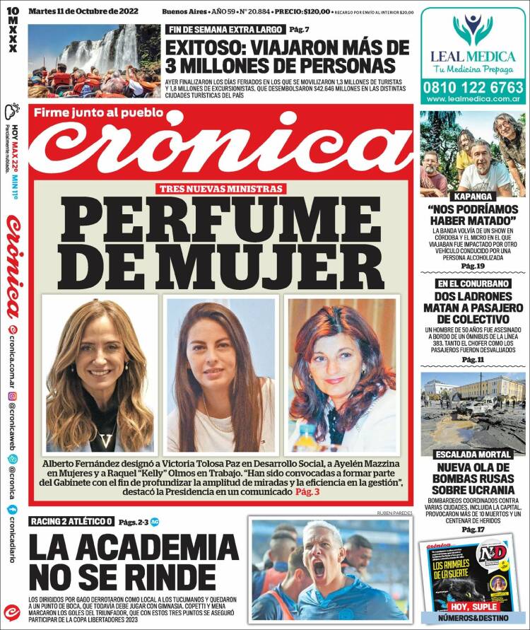 Portada de Crónica (Argentina)