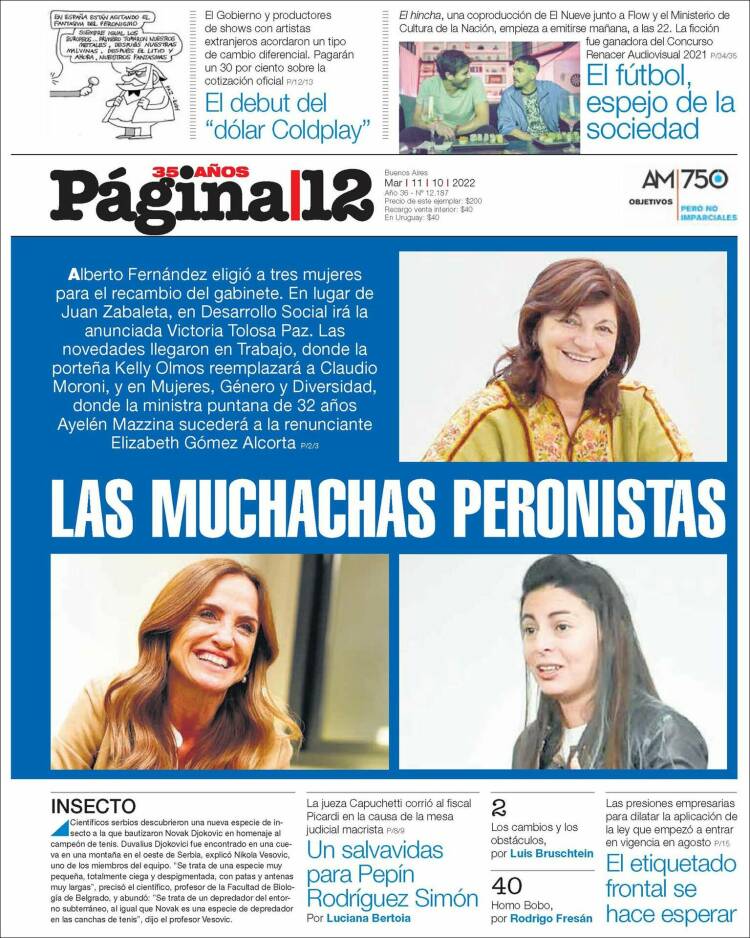 Portada de Página/12 (Argentina)