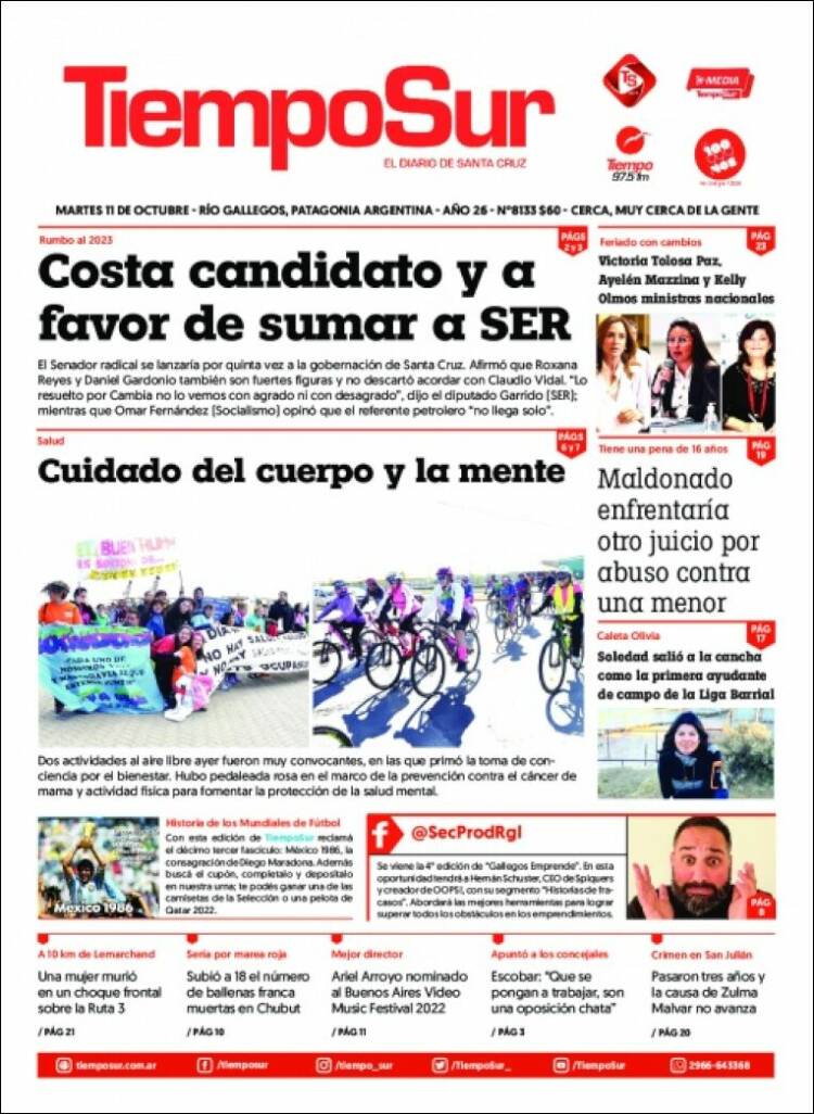 Portada de Tiempo Sur (Argentina)