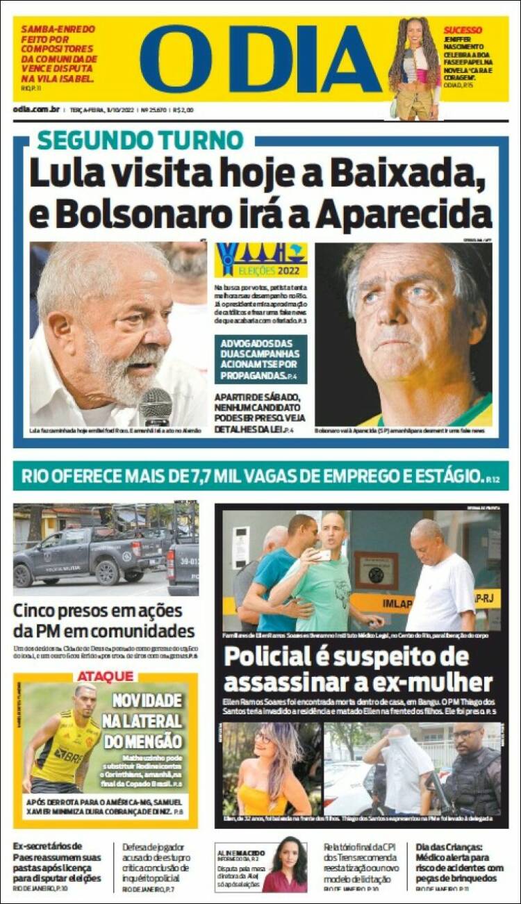Portada de O Dia (Brasil)