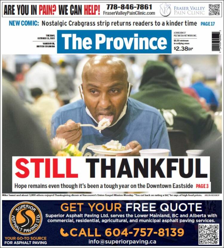 Portada de The Province (Canadá)