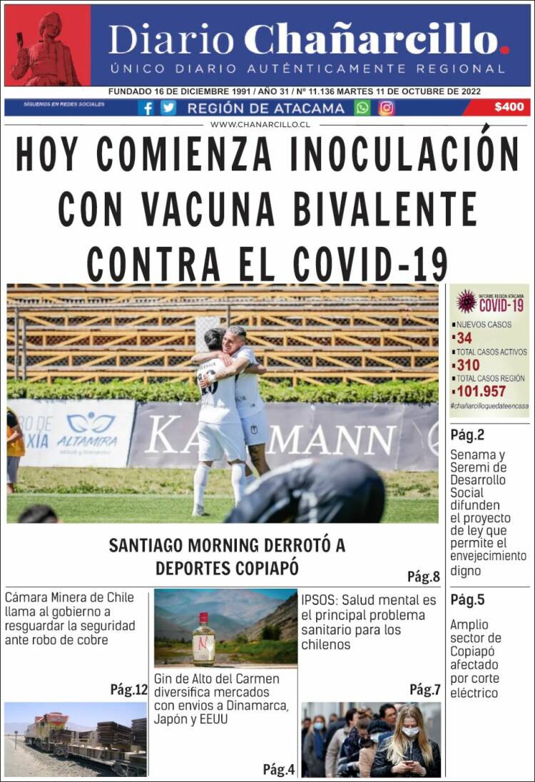 Portada de Diario Chañarcillo (Chile)