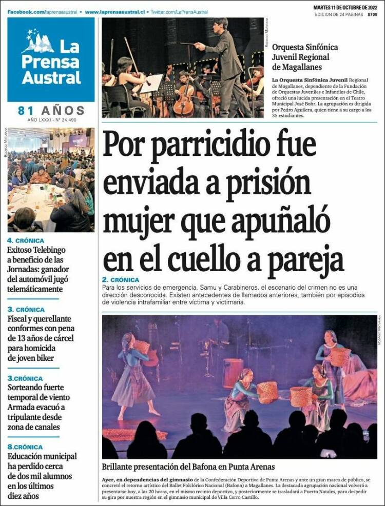 Portada de El Magallanes (Chile)