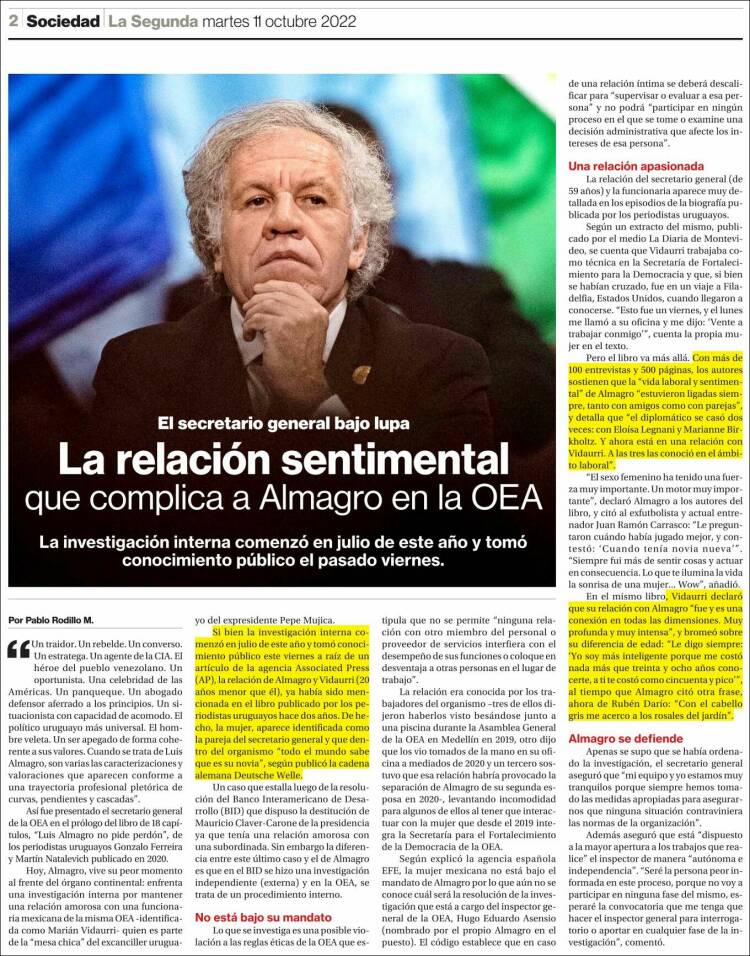 Portada de La Segunda (Chile)