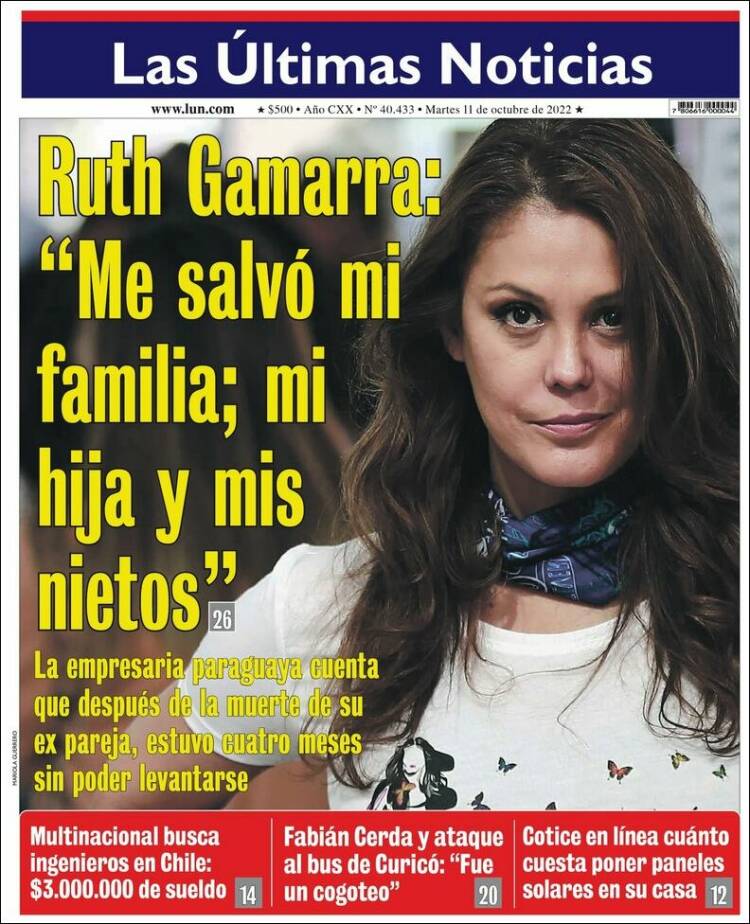 Portada de Las Últimas Noticias (Chile)