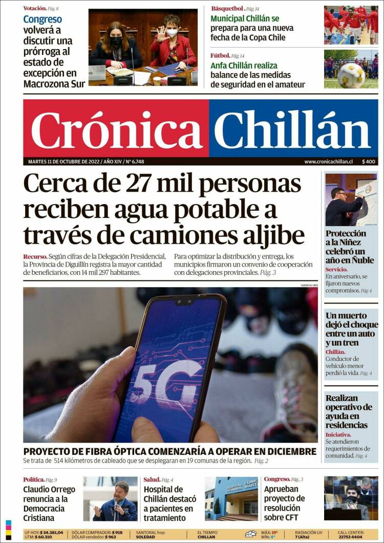 Portada de Crónica Chillán (Chile)