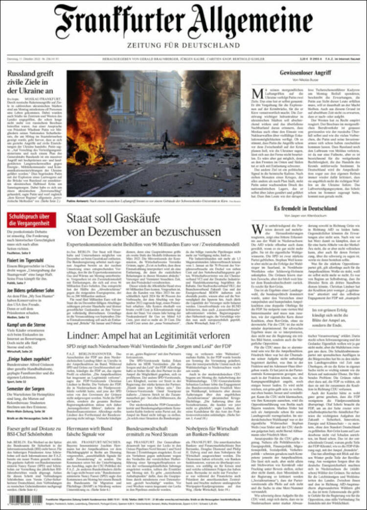 Portada de Frankfurter Allgemeine (Alemania)
