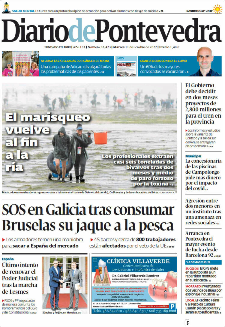 Portada de Diario de Pontevedra (España)