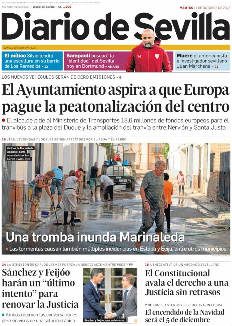 Portada de Diario de Sevilla (España)