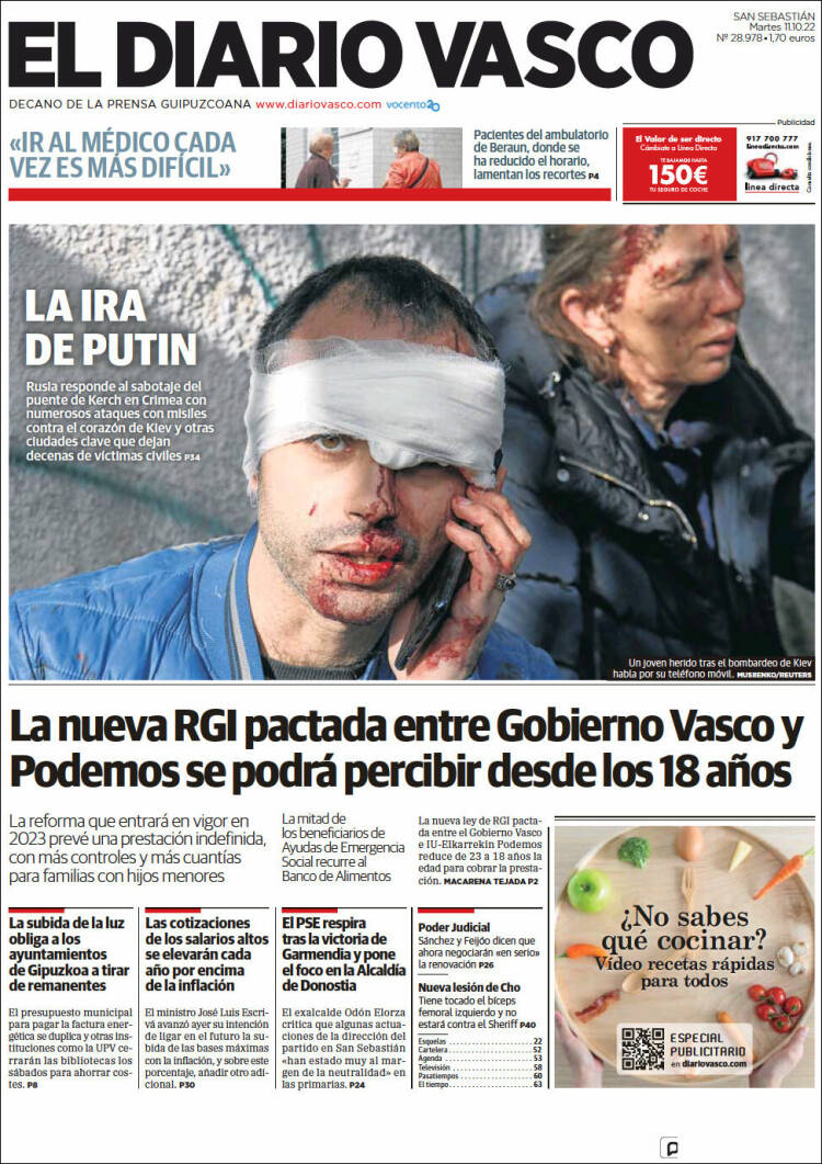 Portada de Diario Vasco (España)