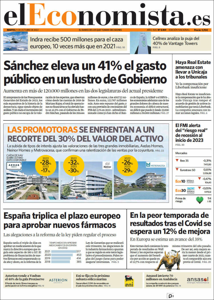 Portada de El Economista (Espa&ntilde;a)