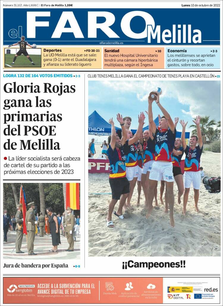 Portada de El Faro de Melilla (España)