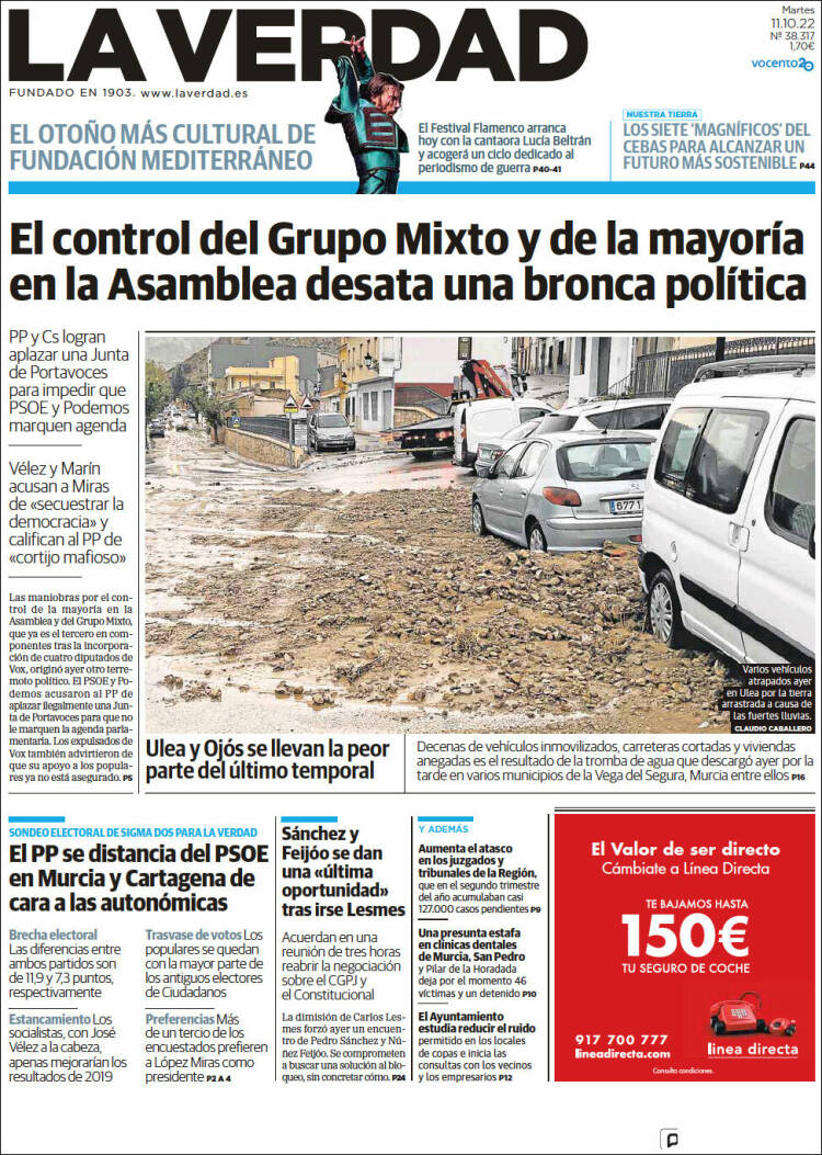 Portada de La Verdad de Murcia (Espa&ntilde;a)