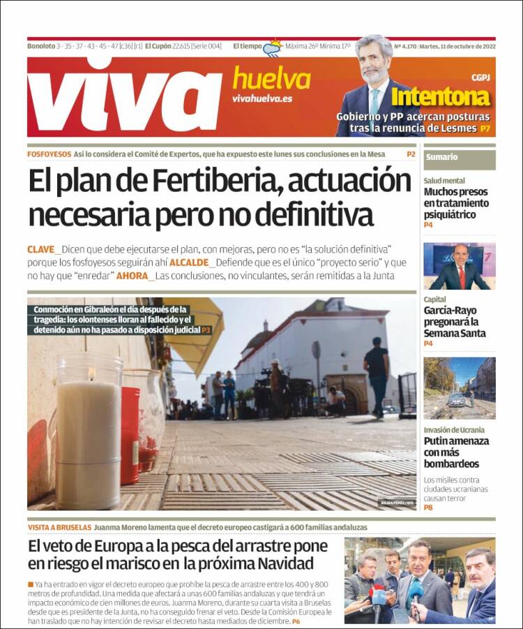 Portada de Viva Huelva (España)