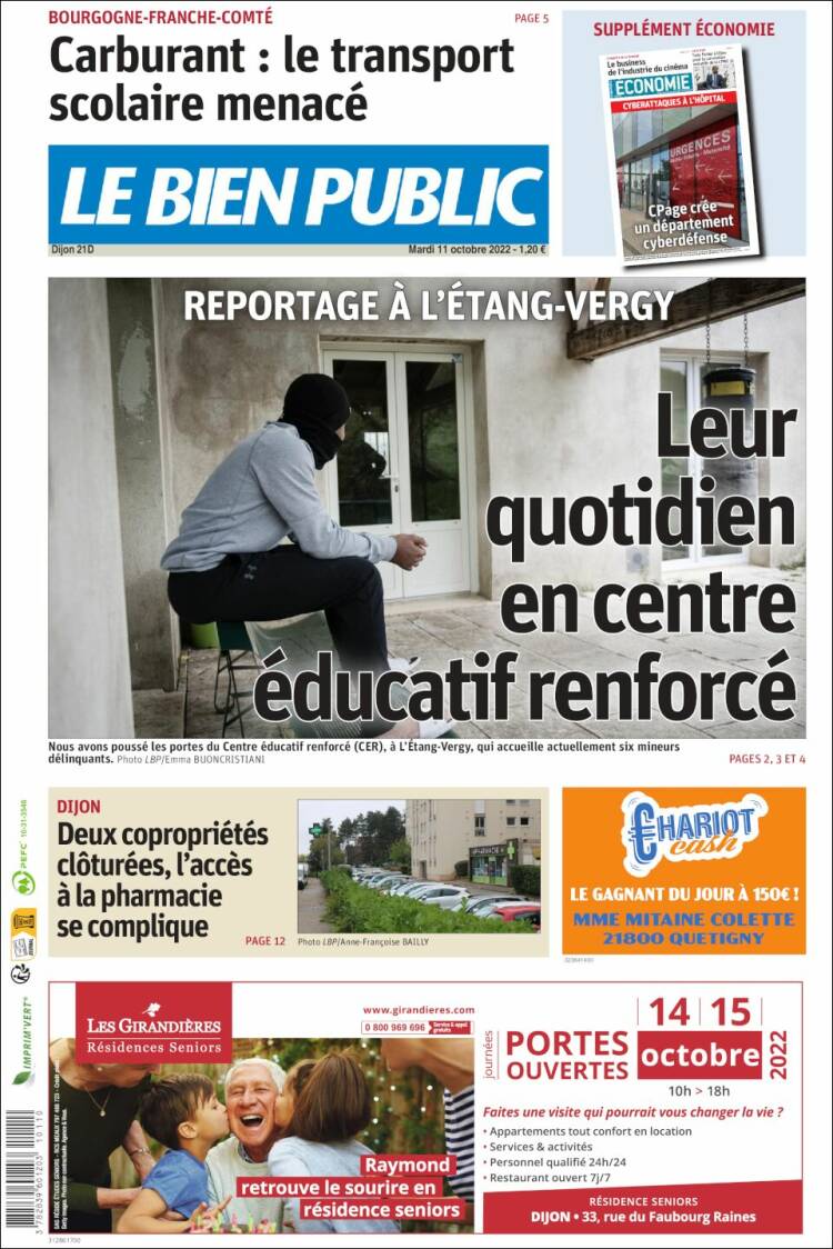 Portada de Le Bien Public (Francia)