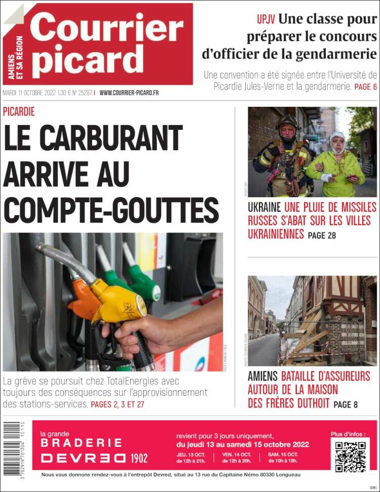Portada de Courrier Picard (Francia)