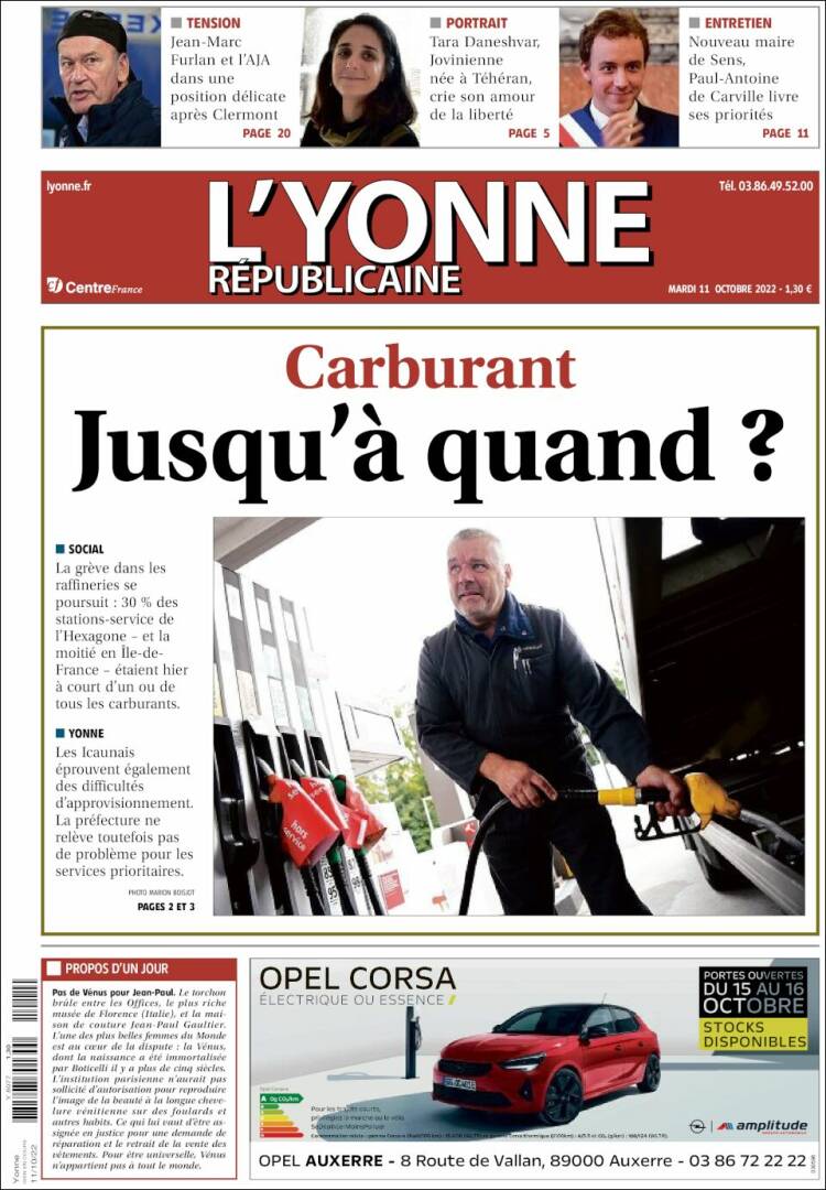 Portada de L'Yonne-Républicaine (Francia)