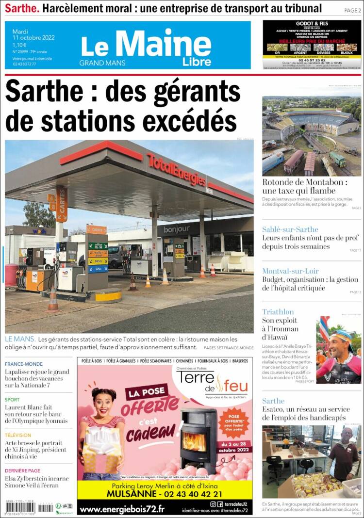 Portada de Le Maine Libre (Francia)