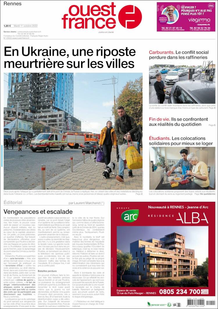 Portada de Ouest France (Francia)