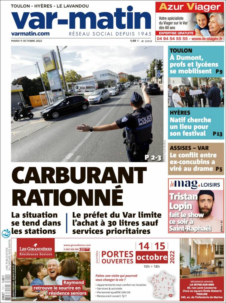Portada de Var-Matin (Francia)