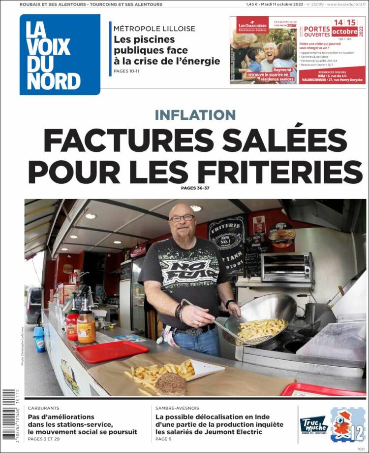 Portada de La Voix du Nord (Francia)