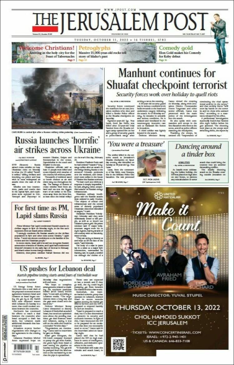 Portada de The Jerusalem Post (Israel)