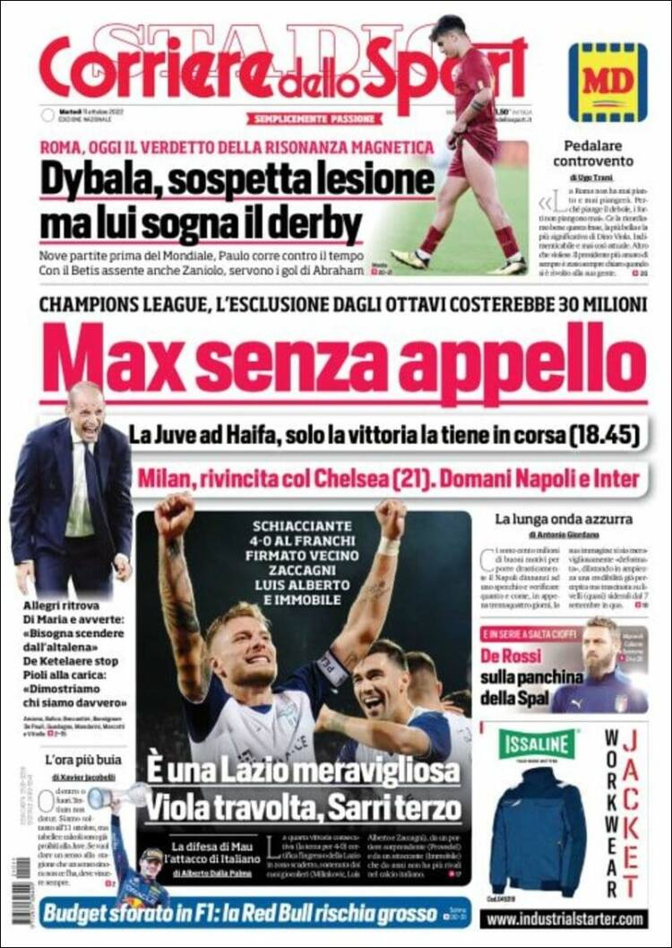 Portada de Corriere dello Sport (Italia)