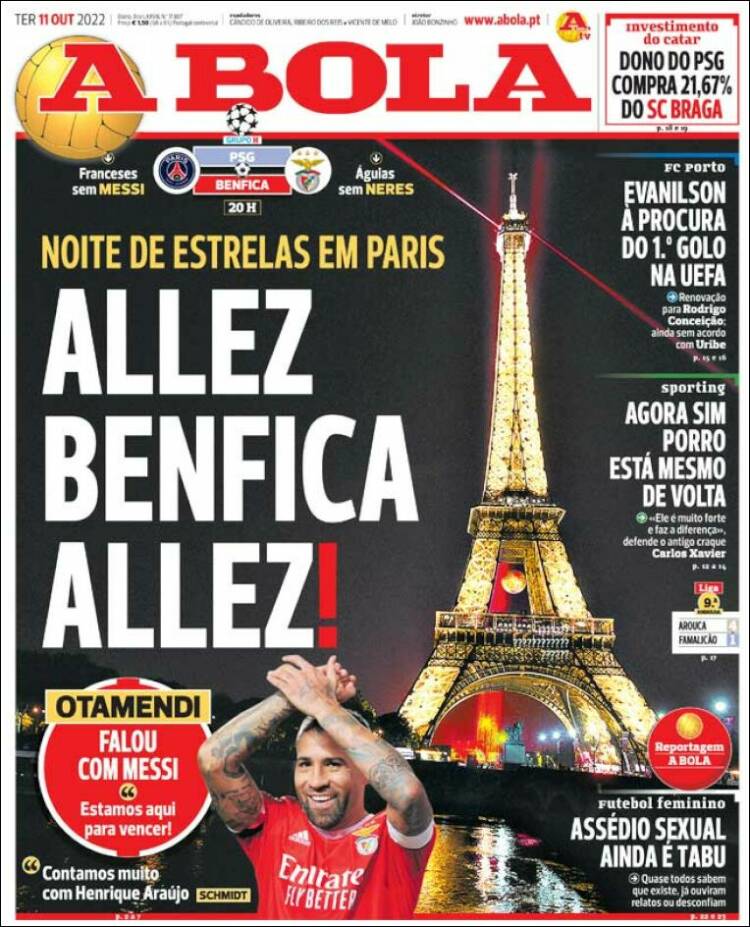 Portada de A Bola (Portugal)