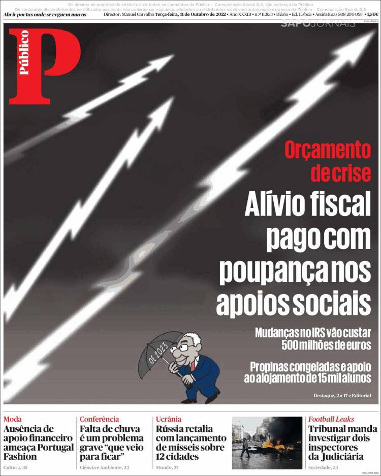 Portada de Público (Portugal)