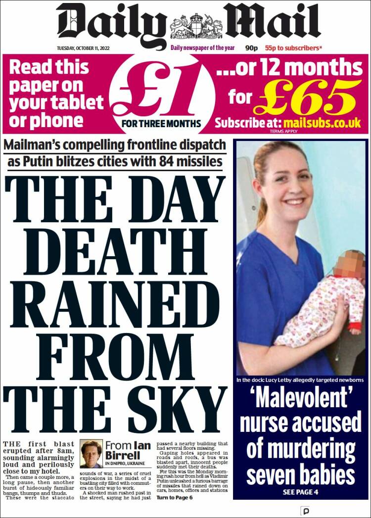 Portada de Daily Mail (Reino Unido)