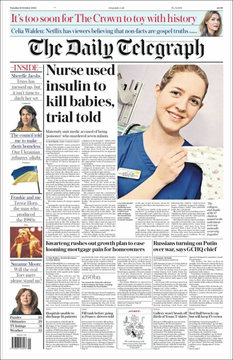 Portada de Daily Telegraph (Reino Unido)