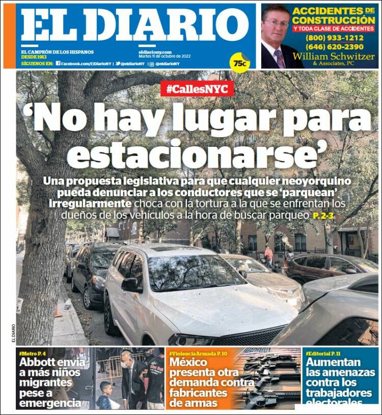 Portada de El Diario NY (USA)