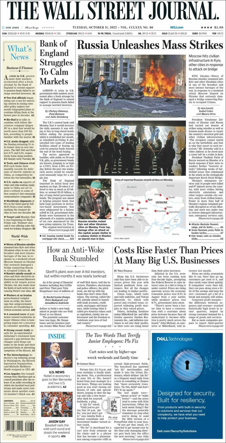 Portada de Wall Street Journal (USA)